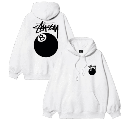 Stussy 8 Ball White Hoodie