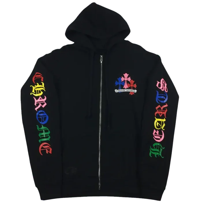 Multicolor Cross Cemetery Chrome Hearts Zip Up Hoodie - Image 1