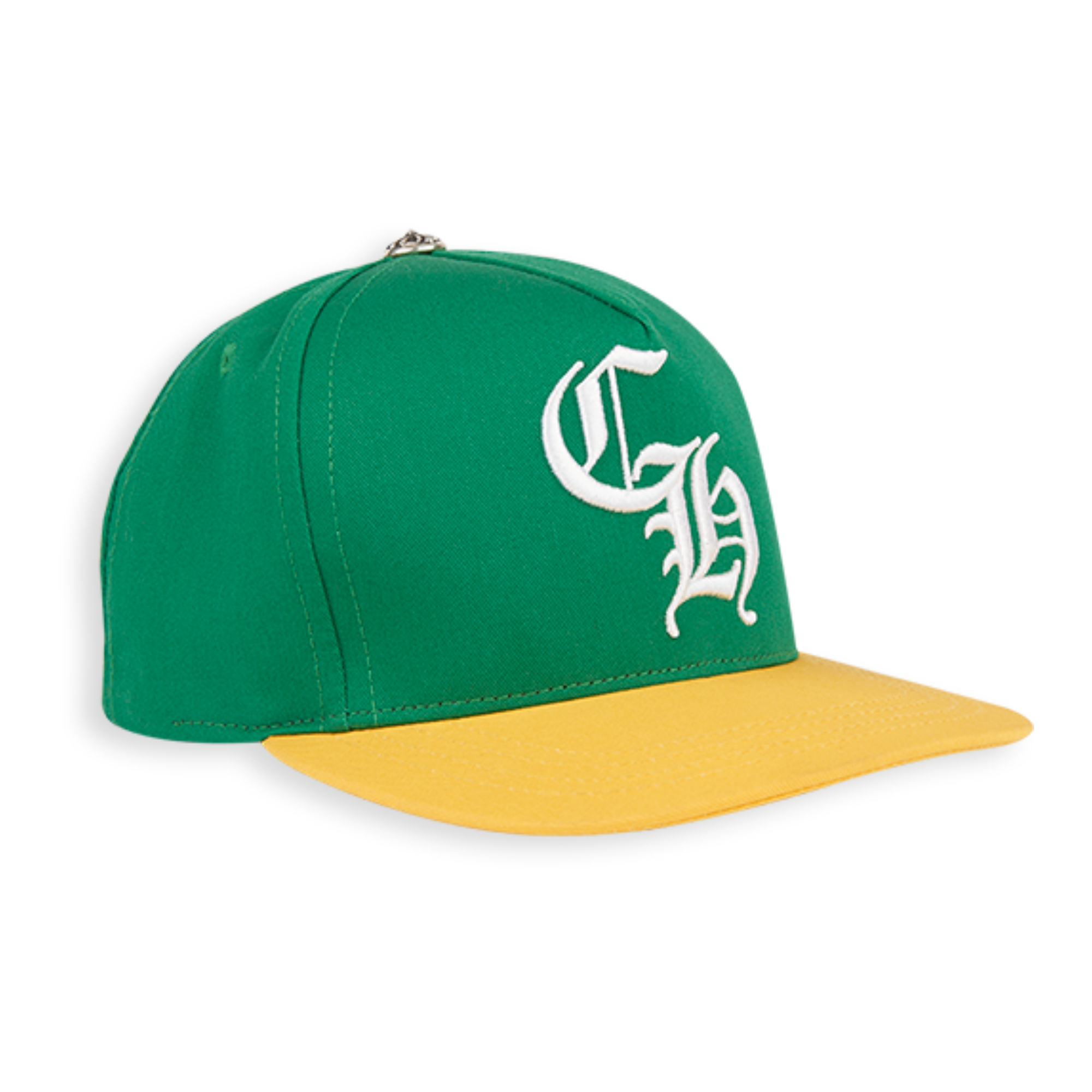 Chrome-Hearts-Baseball-Cap-GreenYellow-Front.jpg Chrome Hearts CH Baseball Green Hat - Image 1