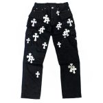 Chrome Hearts White Crosses Black Jeans