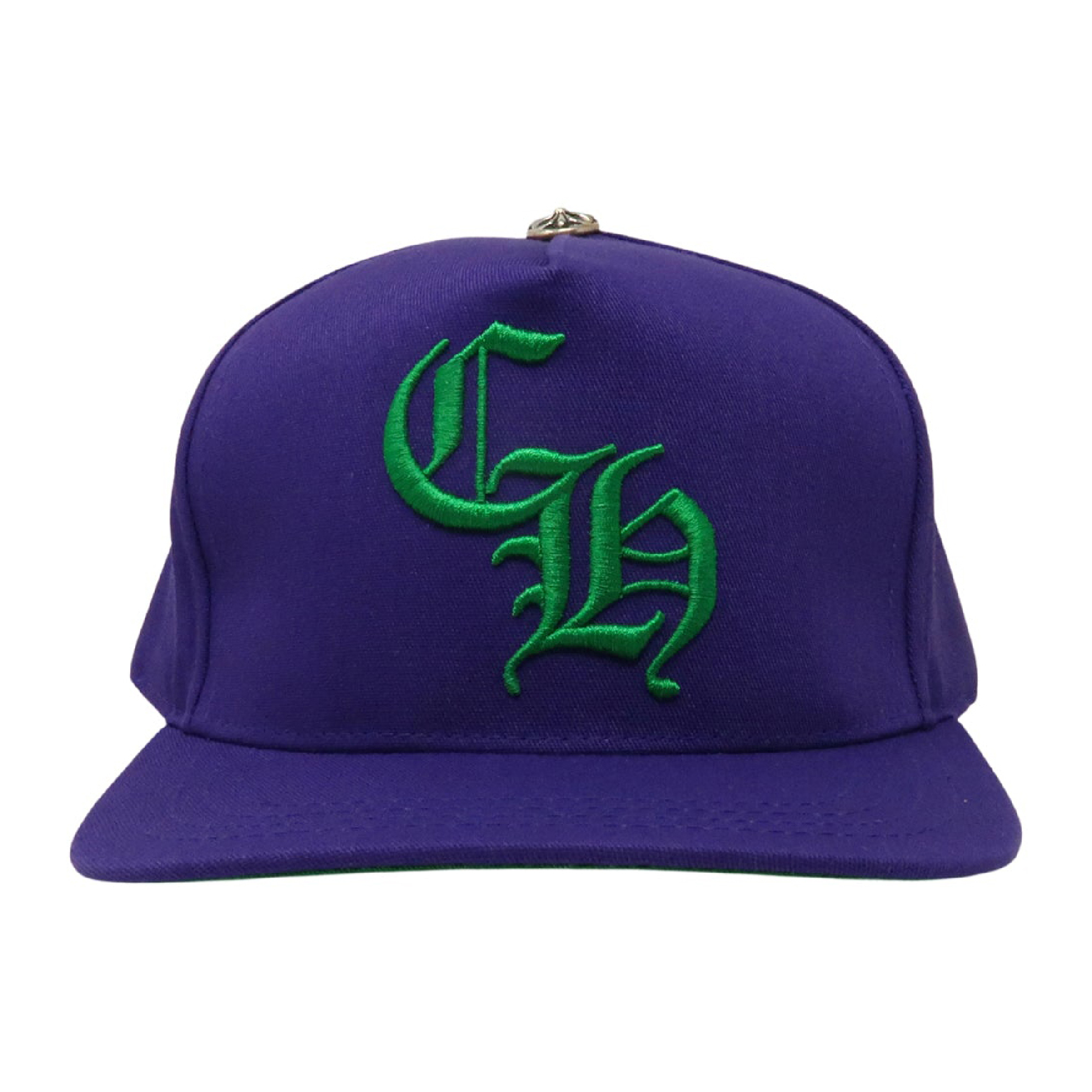 Chrome-Hearts-CH-Baseball-Cap-PurpleGreen-Front.jpg Chrome Hearts CH Baseball Purple Hat - Image 1