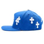 Blue Chrome Hearts Cross Patch Baseball Hat - Image 3