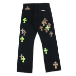 Black Chrome Hearts Cross Patches Jeans - Image 2