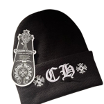 Chrome Hearts CH Black and White Beanie
