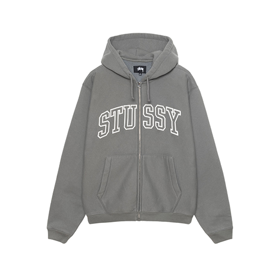 Stussy-Outline-Zip-Hoodie-Grey.jpg Stussy Outline Zip Hoodie Grey - Image 1
