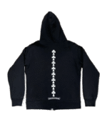 Black Chrome Hearts Zip Up Hoodie - Image 2